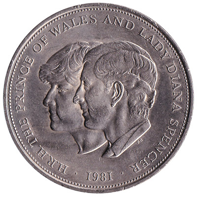 British Crown coin Charles and Diana royal wedding (1981)