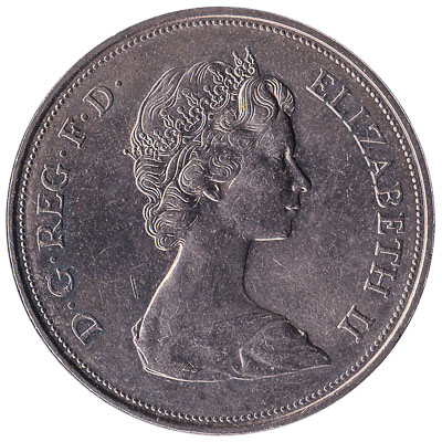 British Crown coin Elizabeth and Philip silver wedding anniversary (1972)