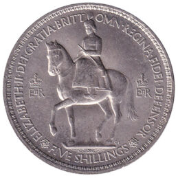 British Five Shillings coin Coronation Crown (1953)