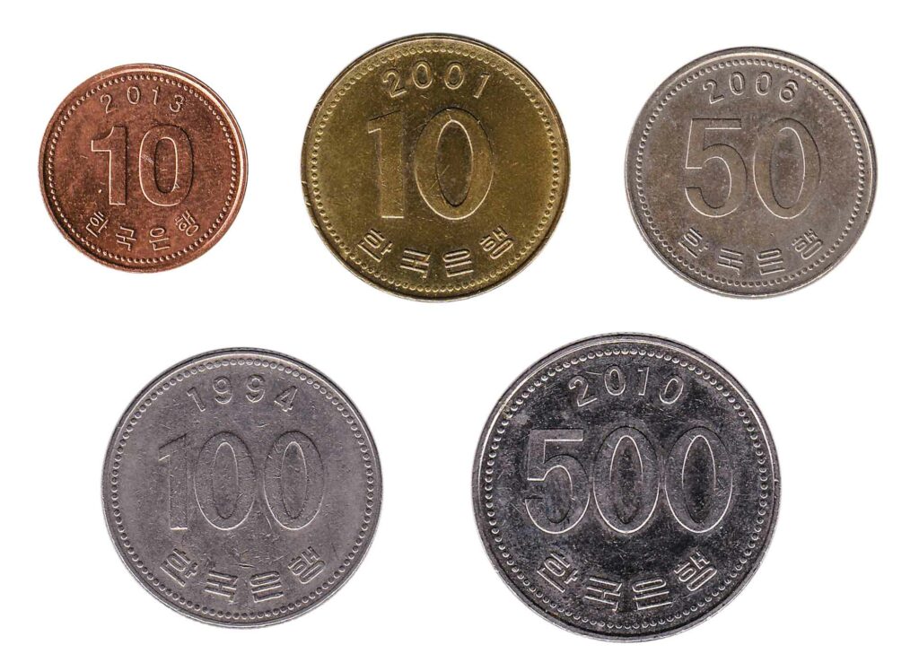 South Korean Won coins