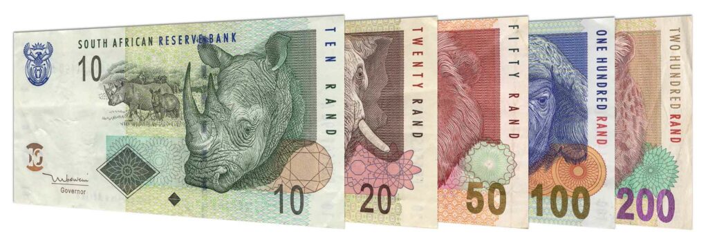 withdrawn South African rand banknotes accepted for exchange