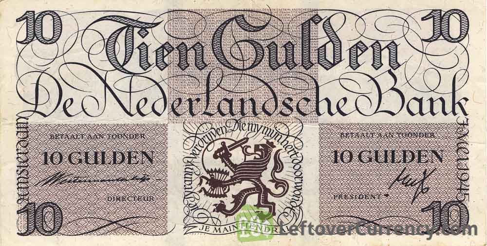 10 Dutch Guilders banknote (Lieftincktientje)