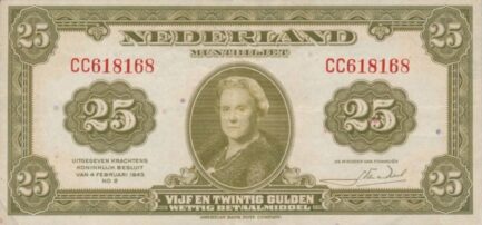 25 Dutch Guilders banknote (Muntbiljet 1943)