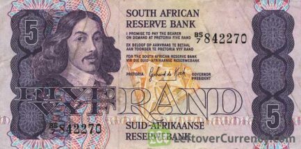 5 South African Rand banknote (van Riebeeck 1978 Issue)