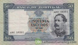 50 Portuguese Escudos banknote (Fontes Pereira de Mello)