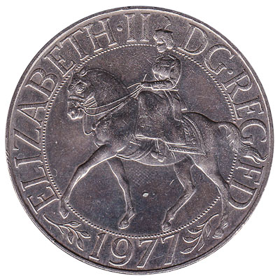 British Crown coin Queen Elizabeth II Silver Jubilee (1977)