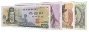 withdrawn South Korean Won banknotes
