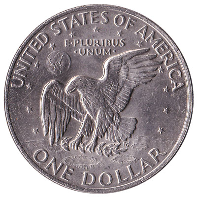 1 US Dollar coin (Eisenhower and Eagle landing on Moon)