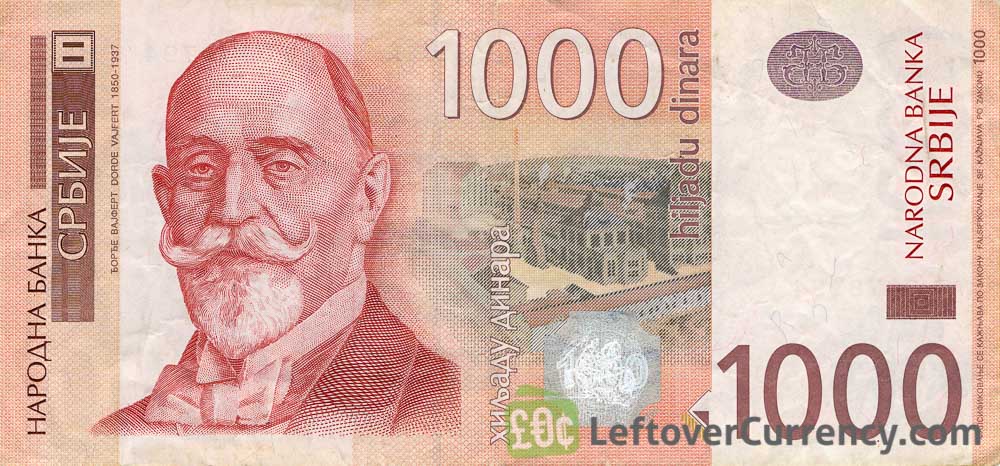 1000 Serbian Dinara banknote