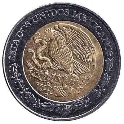 MEXICO lot BIMETALLIC 2 $2 PESOS unsearched world dos snake 5 coins 
