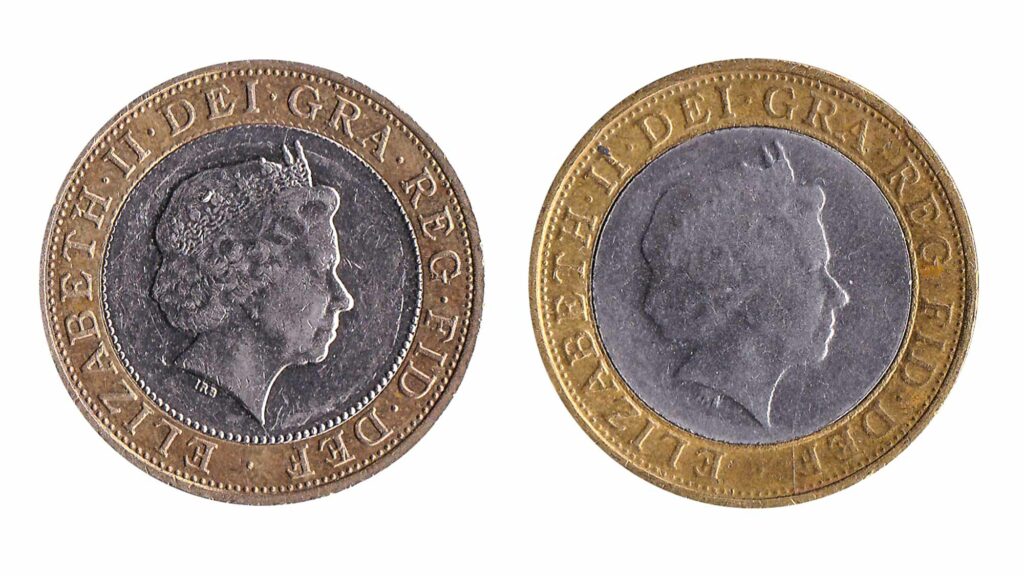 genuine versus fake 2 pound coin