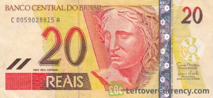 20 Brazilian Reais banknote obverse accepted for exchange