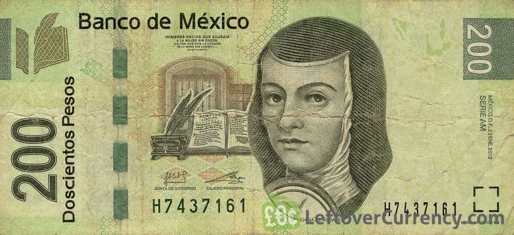 200 Mexican Pesos Banknote Series F Exchange Yours For Cash Today