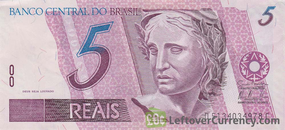 5 Brazilian Reais banknote