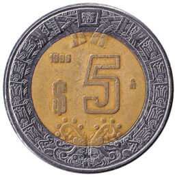 5 Mexican Pesos coin