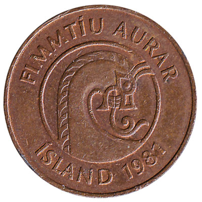50 Icelandic Aurar coin
