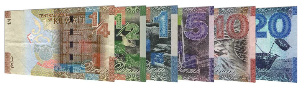 current Kuwaiti Dinar banknotes