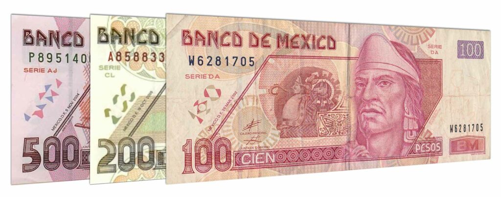 withdrawn Mexican Peso Series D banknotes