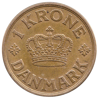 1 Danish Krone coin Christian X