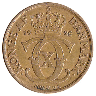 1 Danish Krone coin Christian X