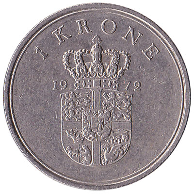 1 Danish Krone coin Frederik IX (copper-nickel)