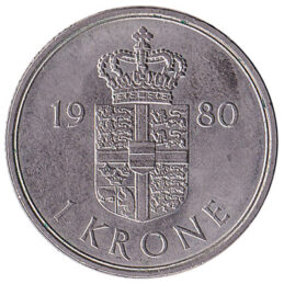 1 Danish Krone coin Margrethe II