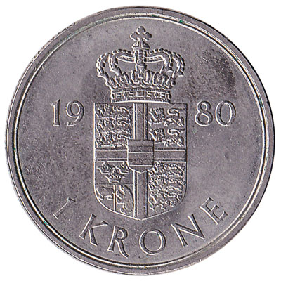 1 Danish Krone coin Margrethe II