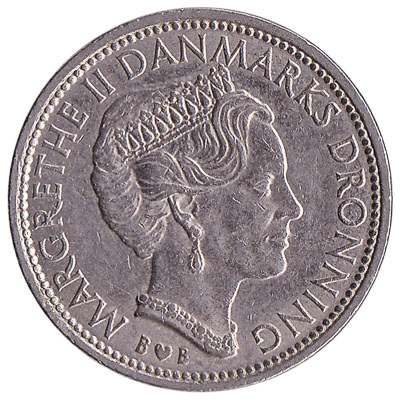 10 Danish Kroner coin Margrethe II