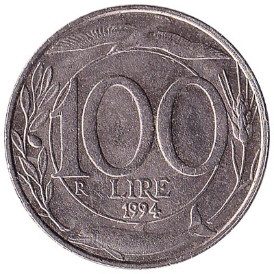 100 Italian Lire coin