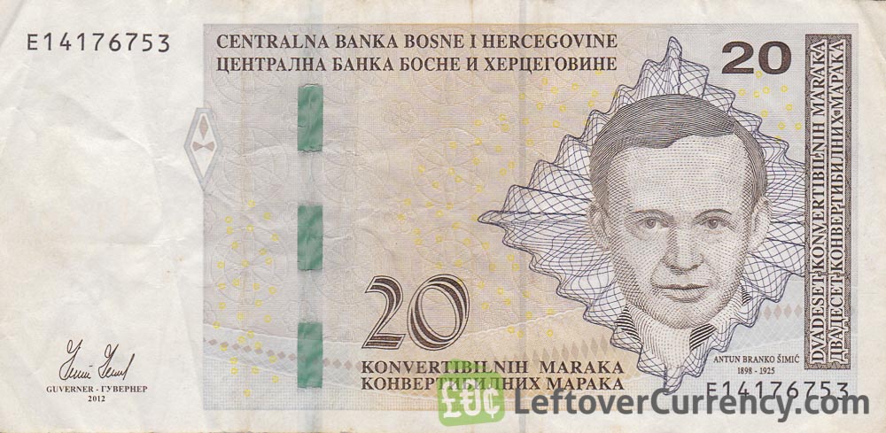 20 Konvertible Marks banknote Bosnian-Croatian (holographic thread)