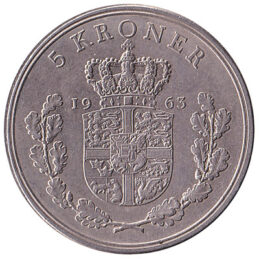 5 Danish Kroner coin Frederik IX