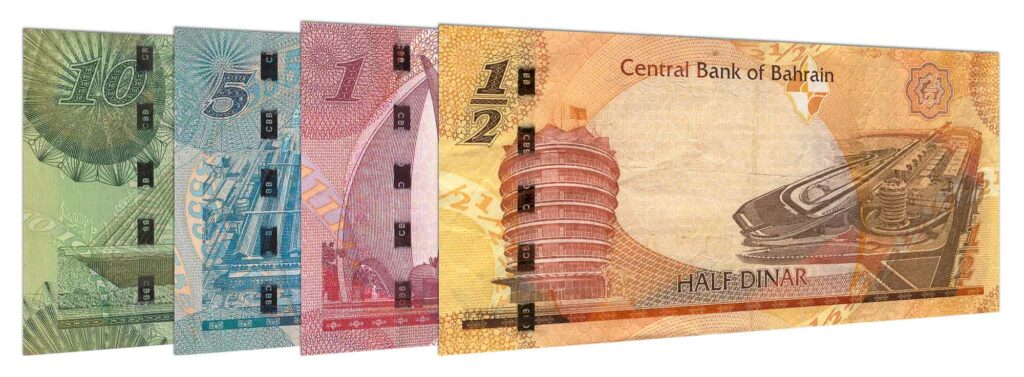 current Bahraini dinar banknotes