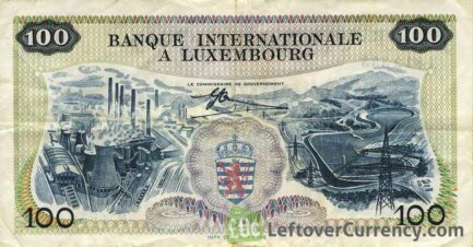 100 Francs banknote Banque Internationale à Luxembourg 1968