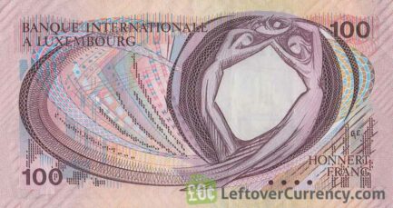100 Francs banknote Banque Internationale à Luxembourg 1981
