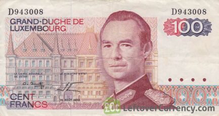 100 Francs banknote Grand Duché de Luxembourg