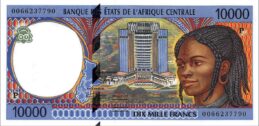 10000 francs banknote Central African CFA (1994 to 2002 issue)