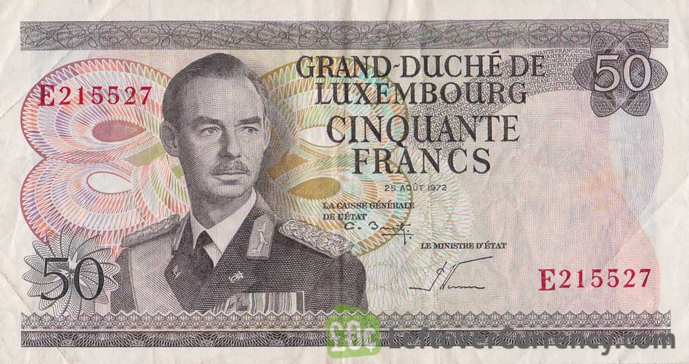 50 Luxembourg Francs banknote 1972