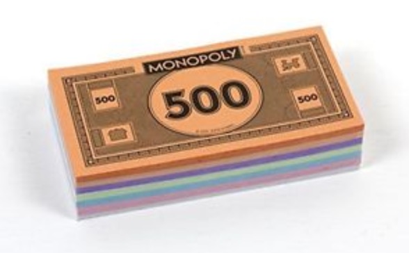 Monopoly money banknotes