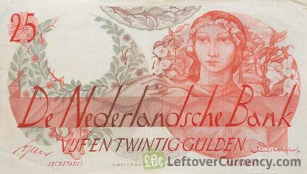 25 Dutch Guilders banknote Flora obverse