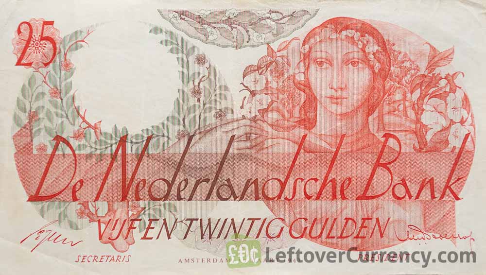 25 Dutch Guilders banknote Flora obverse