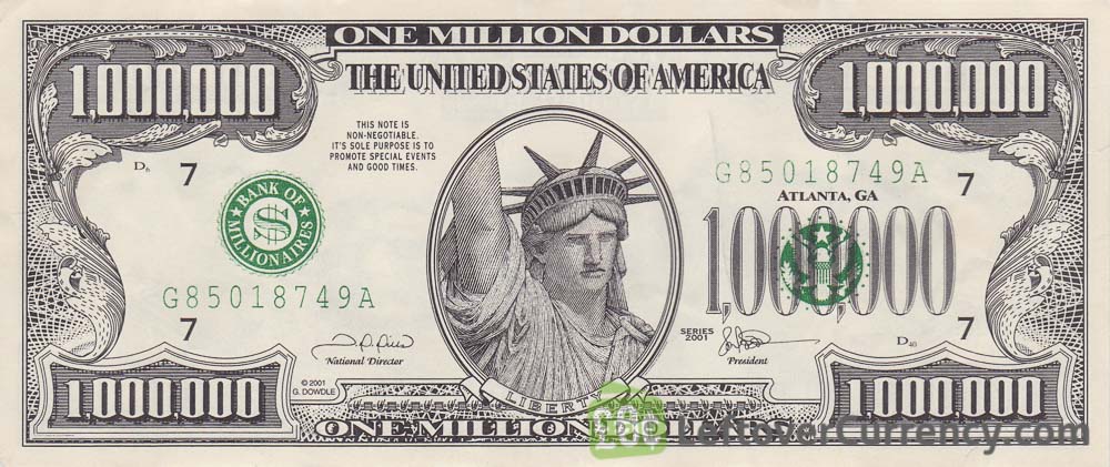 Money Banking Gold Banknote 1 Million Dollar One Million Dollars Bill 