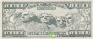 1 million dollar banknote reverse