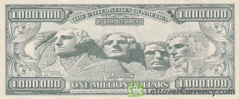 One Million Dollar Bill Usa Novelty Banknotes Leftover Currency