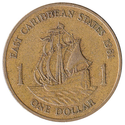 1 dollar coin East Caribbean States (aluminium-bronze)