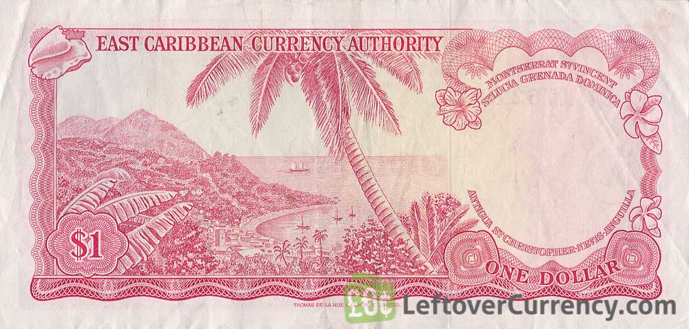 World Banknotes Antigua East Caribbean States 1 Dollar 1965 UNC P-13h B88 