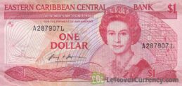 1 Eastern Caribbean dollar banknote (Swordfish)