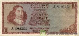 1 South African Rand banknote (van Riebeeck framed)