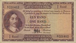 1 South African Rand banknote (van Riebeeck large type)