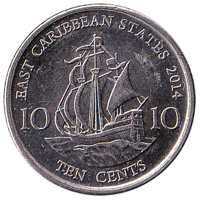 10 cents coin East Caribbean States