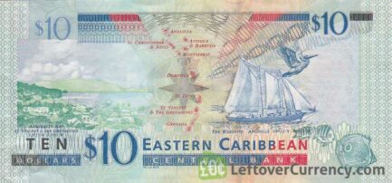 10 Eastern Caribbean dollars banknote (improved security features)